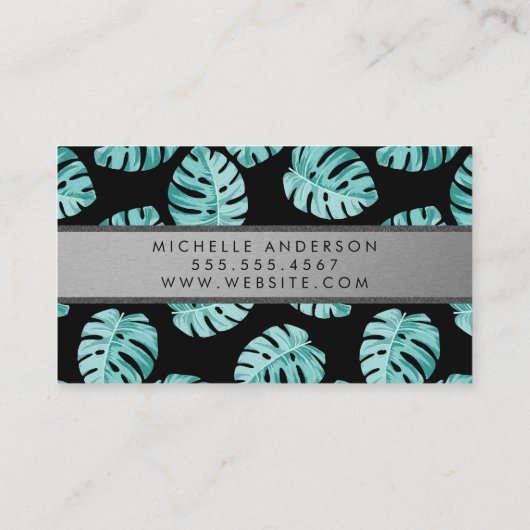 Monstera Leaf Pattern Visitekaartje (Achterkant)