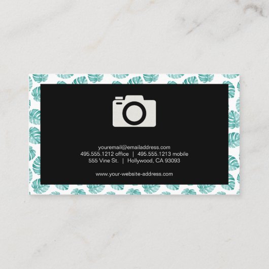Monstera Leaf Pattern Visitekaartje (Achterkant)