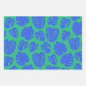 Monstera Leaf Plant Botanical in Blue en Green Inpakpapier Vel (Voorkant 2)