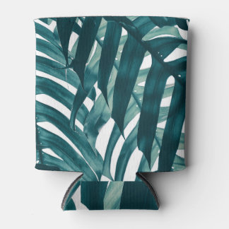 Monstera Leaf: Rainforest Blue Tones Blikjeskoeler
