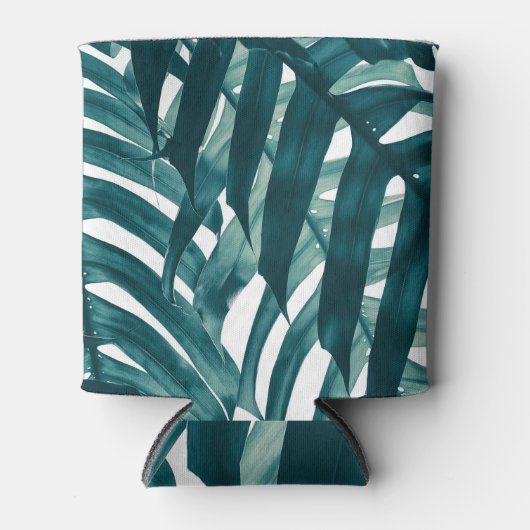 Monstera Leaf: Rainforest Blue Tones Blikjeskoeler (Voorkant)