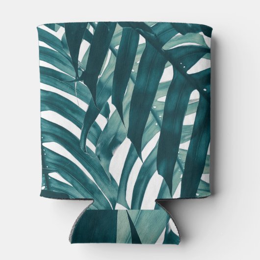 Monstera Leaf: Rainforest Blue Tones Blikjeskoeler (Achterkant)