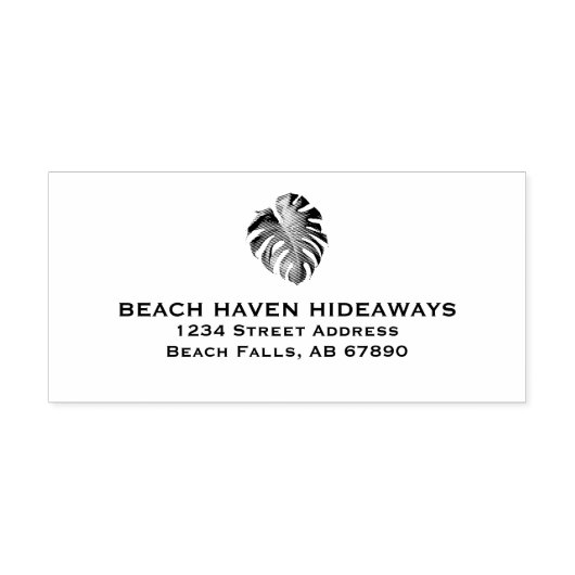 Monstera Leaf retour adres stempel (Afrduk)