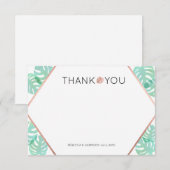 Monstera Leaf & Roos Gold Notitiekaartje (Voorkant / Achterkant)