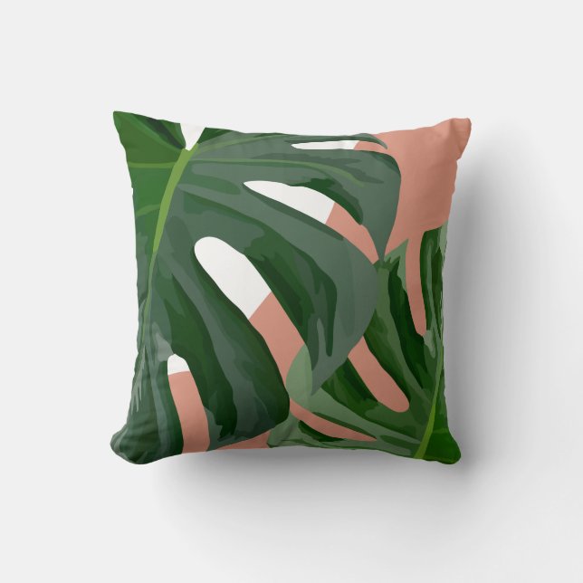 Monstera Leaf Sierkussen (Voorkant)