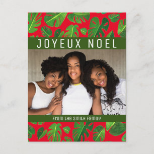 Monstera Leaf Tropical Green Pattern CUSTOM FOTO Briefkaart