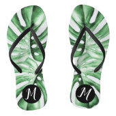 Monstera Leaf Tropical Monogram Teenslippers (Voetbed)