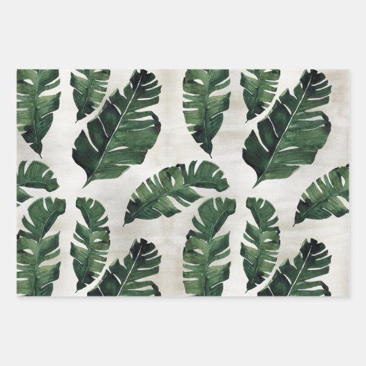 Monstera Leaf Tropical Palm Wrapping Paper Sheets (Voorkant 2)