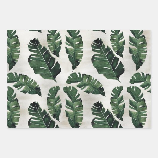 Monstera Leaf Tropical Palm Wrapping Paper Sheets (Voorkant)