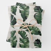 Monstera Leaf Tropical Palm Wrapping Paper Sheets (In situ)