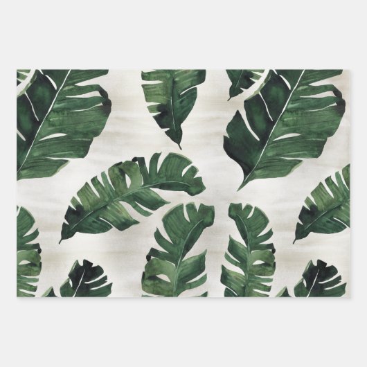 Monstera Leaf Tropical Palm Wrapping Paper Sheets (Voorkant 3)