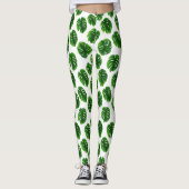 Monstera Leaf Tropical Pattern Leggings (Voorkant)