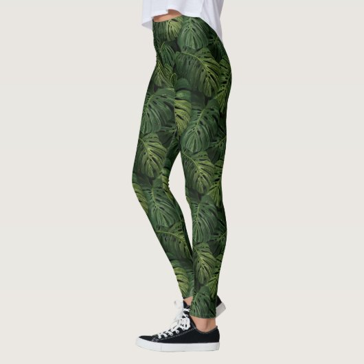 Monstera Leaf Tropical Pattern Leggings (Links)