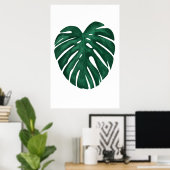 Monstera Leaf Tropical Plant Poster (Thuiskantoor)