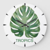 Monstera Leaf Tropics Grote Klok (Voorkant)