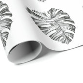 Monstera Leaf: tropisch natuurlijk element. Cadeaupapier (Rol Hoek)