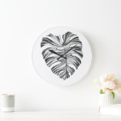 Monstera Leaf: tropisch natuurlijk element. Grote Klok (Huis)