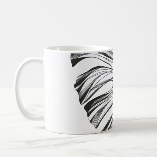 Monstera Leaf: tropisch natuurlijk element. Koffiemok (Links)