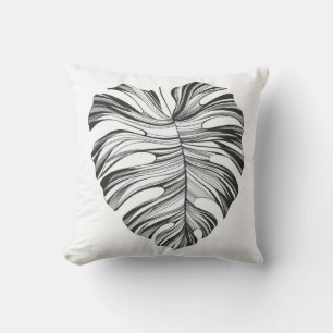 Monstera Leaf: tropisch natuurlijk element. Kussen