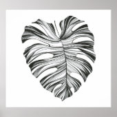 Monstera Leaf: tropisch natuurlijk element. Poster (Voorkant)