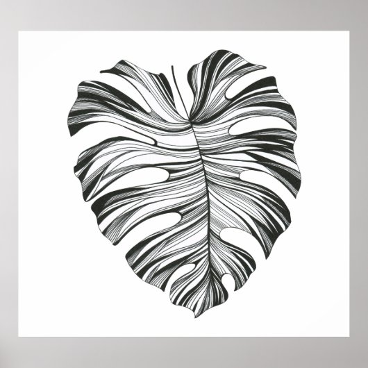 Monstera Leaf: tropisch natuurlijk element. Poster (Voorkant)