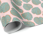 Monstera Leaf: Tropisch patroon Cadeaupapier (Rol Hoek)