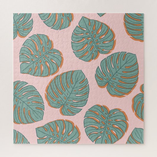 Monstera Leaf: Tropisch patroon Legpuzzel (Verticaal)