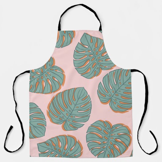 Monstera Leaf: Tropisch patroon Schort (Voorkant)