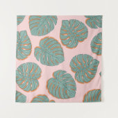Monstera Leaf: Tropisch patroon Wandkleed (Voorkant (horizontaal))