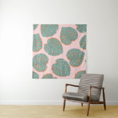 Monstera Leaf: Tropisch patroon Wandkleed (In Situ (horizontaal))