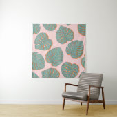 Monstera Leaf: Tropisch patroon Wandkleed (In situ)