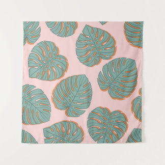 Monstera Leaf: Tropisch patroon Wandkleed