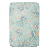Monstera Leaf - Turquoise, Green, Coral, Mustard Badmat (Voorkant Verticaal)