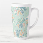 Monstera Leaf - Turquoise, Green, Coral, Mustard Latte Mok (Rechts)