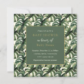 Monstera leaf unisex baby shower-uitnodiging kaart (Voorkant)
