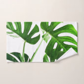 Monstera leaf waterverf schilderij #5 bad handdoek (Handdoek)