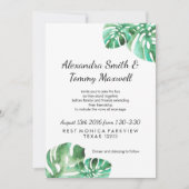 Monstera Leaf Wedding Invitation Kaart (Voorkant)