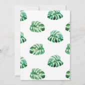 Monstera Leaf Wedding Invitation Kaart (Achterkant)