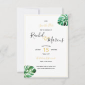 Monstera Leaf Wedding Save The Date (Voorkant)