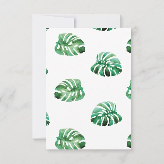 Monstera Leaf Wedding Save The Date (Achterkant)