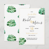 Monstera Leaf Wedding Save The Date (Voorkant / Achterkant)