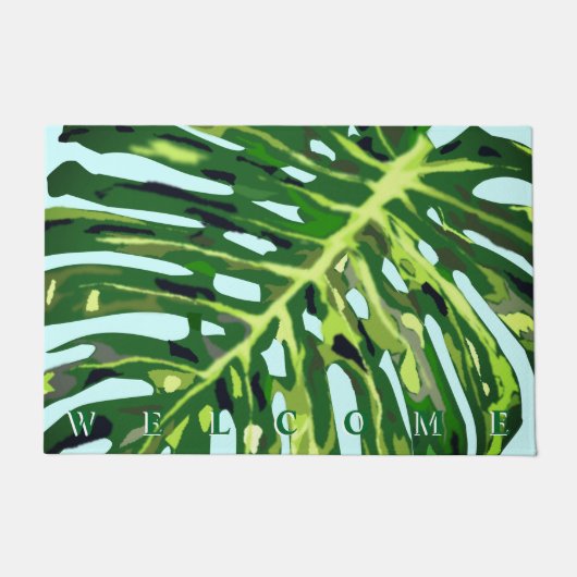 Monstera Leaf Welcome Doormat Deurmat (Voorkant)