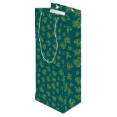 Monstera Leaf Wine Gift Bag Wijn Cadeautas (Achterkant Gekanteld)