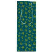 Monstera Leaf Wine Gift Bag Wijn Cadeautas (Voorkant)