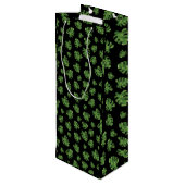 Monstera Leaf Wine Gift Bag Wijn Cadeautas (Achterkant Gekanteld)