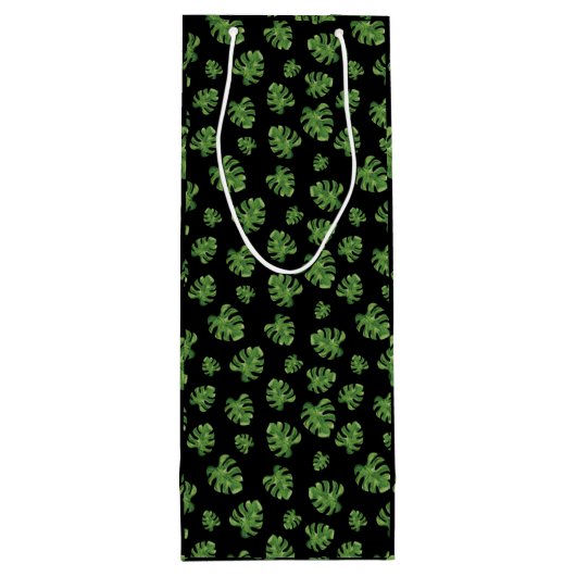 Monstera Leaf Wine Gift Bag Wijn Cadeautas (Achterkant)