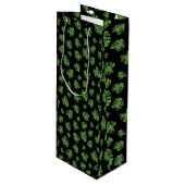 Monstera Leaf Wine Gift Bag Wijn Cadeautas (Voorkant Gekanteld)
