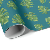 Monstera Leaf Wrapping Paper 30 in x 6 ft Cadeaupapier (Rol Hoek)