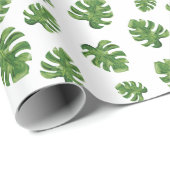 Monstera Leaf Wrapping Paper 30 in x 6 ft Cadeaupapier (Rol Hoek)
