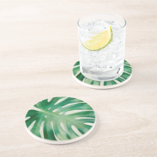 Monstera leaf zandsteen onderzetter (Zijkant)